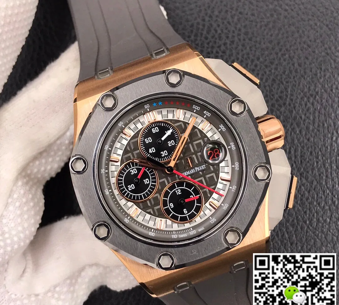 Audemars Piguet Royal Oak Offshore 26568OM.OO.A004CA.01 JF Factory 1:1 Best Edition Replica Watch Brown Strap